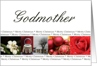 Godmother Merry Christmas red, black & white Winter collage christmas card