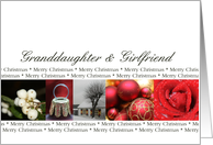 Granddaughter & Girlfriend Merry Christmas red, black & white Winter collage christmas card
