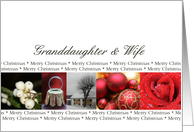 Granddaughter & Wife Merry Christmas red, black & white Winter collage christmas card