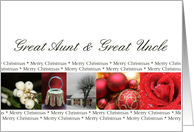 Great Aunt & Great Uncle Merry Christmas red, black & white Winter collage christmas card