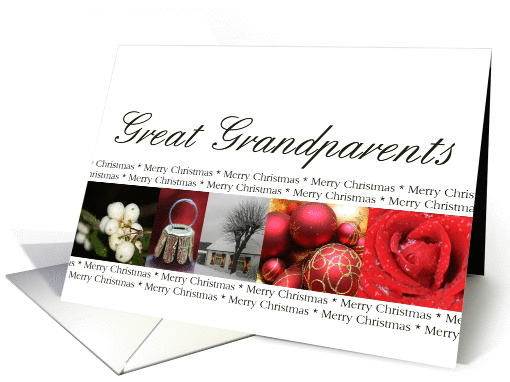 Great Grandparents Merry Christmas red, black & white... (862328)
