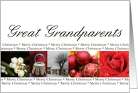 Great Grandparents Merry Christmas red, black & white Winter collage christmas card