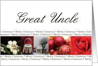 Great Uncle Merry Christmas red, black & white Winter collage christmas card