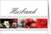 Husband Merry Christmas red, black & white Winter collage christmas card