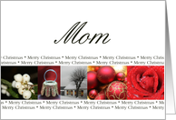 Mom Merry Christmas red, black & white Winter collage christmas card