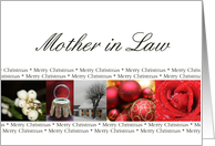 Mother in Law Merry Christmas red, black & white Winter collage christmas card