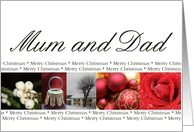 Mum & Dad Merry Christmas red, black & white Winter collage christmas card