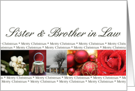 Sister & Brother in Law Merry Christmas red, black & white Winter collage christmas card
