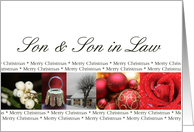 son & son in law Merry Christmas red, black & white Winter collage christmas card