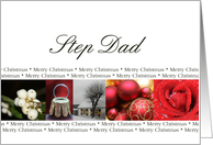 step dad Merry Christmas red, black & white Winter collage christmas card