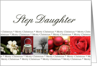 step daughter Merry Christmas red, black & white Winter collage christmas card