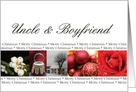 Uncle & Boyfriend Merry Christmas red, black & white Winter collage christmas card