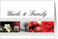 Uncle & Family Merry Christmas red, black & white Winter collage christmas card