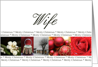 Wife Merry Christmas red, black & white Winter collage christmas card