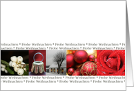 German Frohe Weihnachten Merry Christmas red, black & white Winter collage christmas card