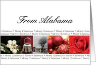 Alabama State specific card red, black & white Winter collage card