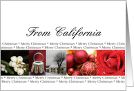 California State specific card red, black & white Winter collage card