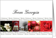 Georgia State specific card red, black & white Winter collage card