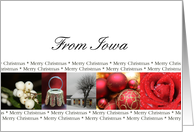 Iowa State specific card red, black & white Winter collage card