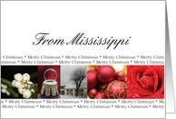 Mississippi State specific card red, black & white Winter collage card