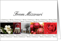 Missouri State specific card red, black & white Winter collage card
