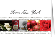 New York State specific card red, black & white Winter collage card