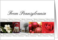 Pennsylvania State specific card red, black & white Winter collage card