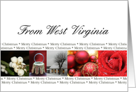 West Virginia State specific card red, black & white Winter collage card