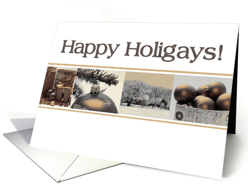 Happy Holigays sepia, black & white Winter collage card (867154)