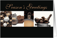Season’s Greetings sepia, black & white Winter collage card