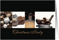 Christmas Party Invitation, sepia, black & white Winter collage card