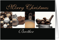 Brother Merry Christmas, sepia, black & white Winter collage card