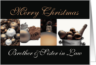 Brother & Sister in Law Merry Christmas, sepia, black & white Winter collage card