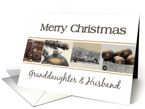 Granddaughter & Husband Merry Christmas, sepia, black &... (868015)