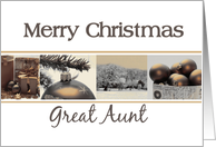Great Aunt Merry Christmas, sepia, black & white Winter collage card