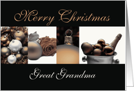 Great Grandma Merry Christmas, sepia, black & white Winter collage card