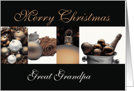 Great Grandpa Merry Christmas, sepia, black & white Winter collage card