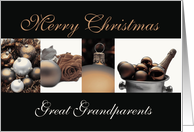 Great Grandparents Merry Christmas, sepia, black & white Winter collage card