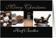 Half Brother Merry Christmas, sepia, black & white Winter collage card