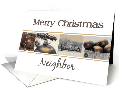 Neighbor sepia, black & white Winter collage card (868865)