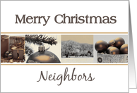Neighbors sepia, black & white Winter collage card