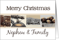 Nephew & Family sepia, black & white Winter collage card