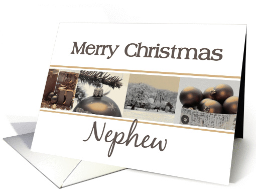 Nephew sepia, black & white Winter collage card (868900)