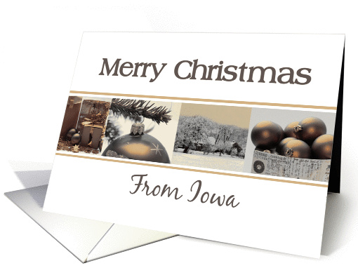 Iowa State specific Merry Christmas card Winter collage card (869972)