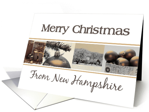 New Hampshire State specific Merry Christmas card Winter collage card