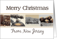 New Jersey State specific Merry Christmas card Winter collage card