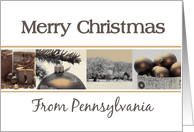 Pennsylvania State specific Merry Christmas card Winter collage card