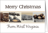 West Virginia State specific Merry Christmas card Winter collage card