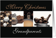 Grandparents Merry Christmas, sepia, black & white Winter collage card