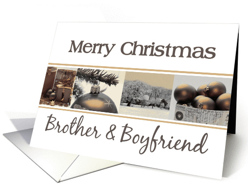 Brother & Boyfriend Merry Christmas, sepia Winter collage card